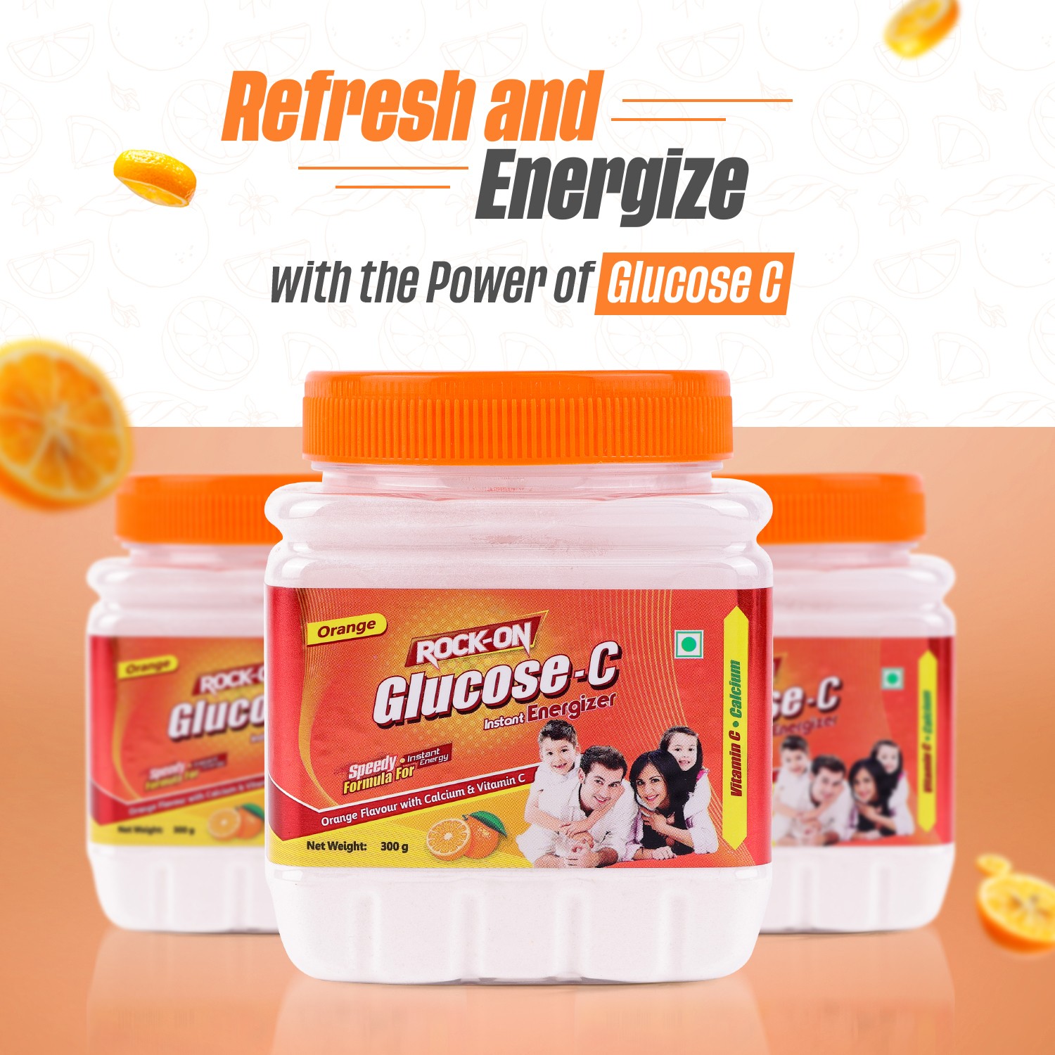 rock on glucose-c orange refresh and energise