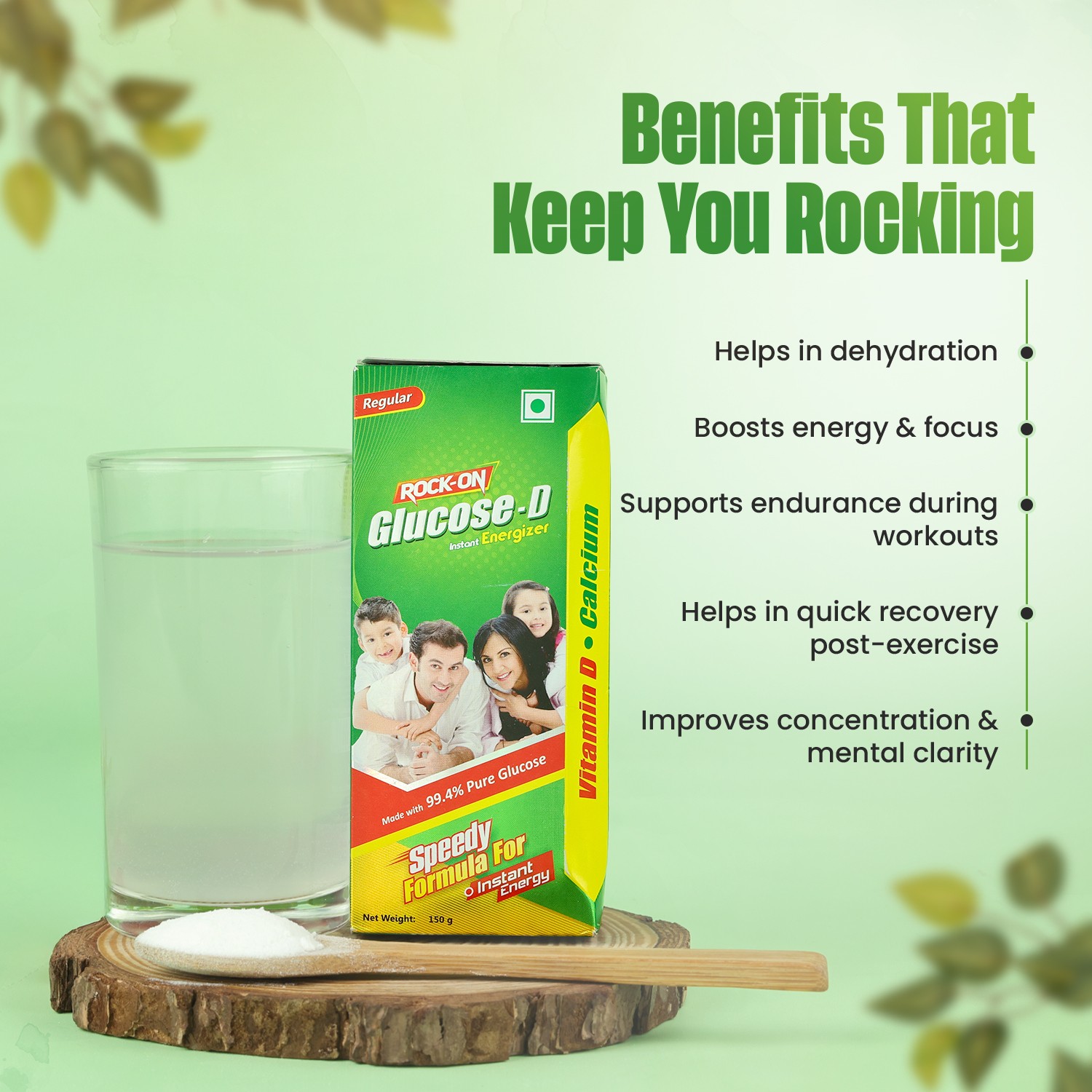 Rock on glucose-d regular key benefits