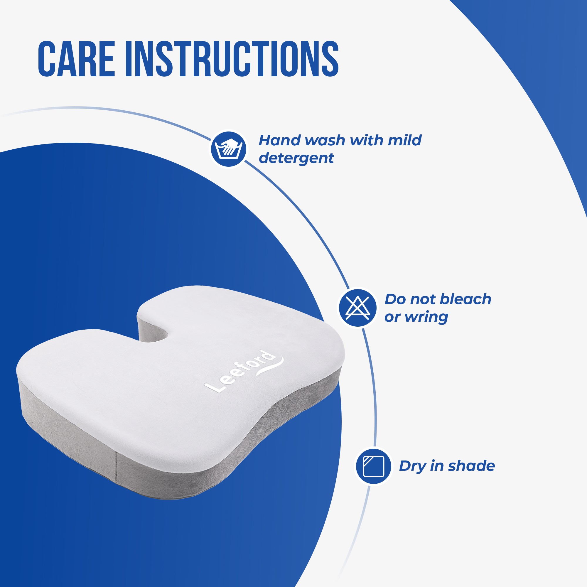 Leeford coccyx seat cushion wash care instructions