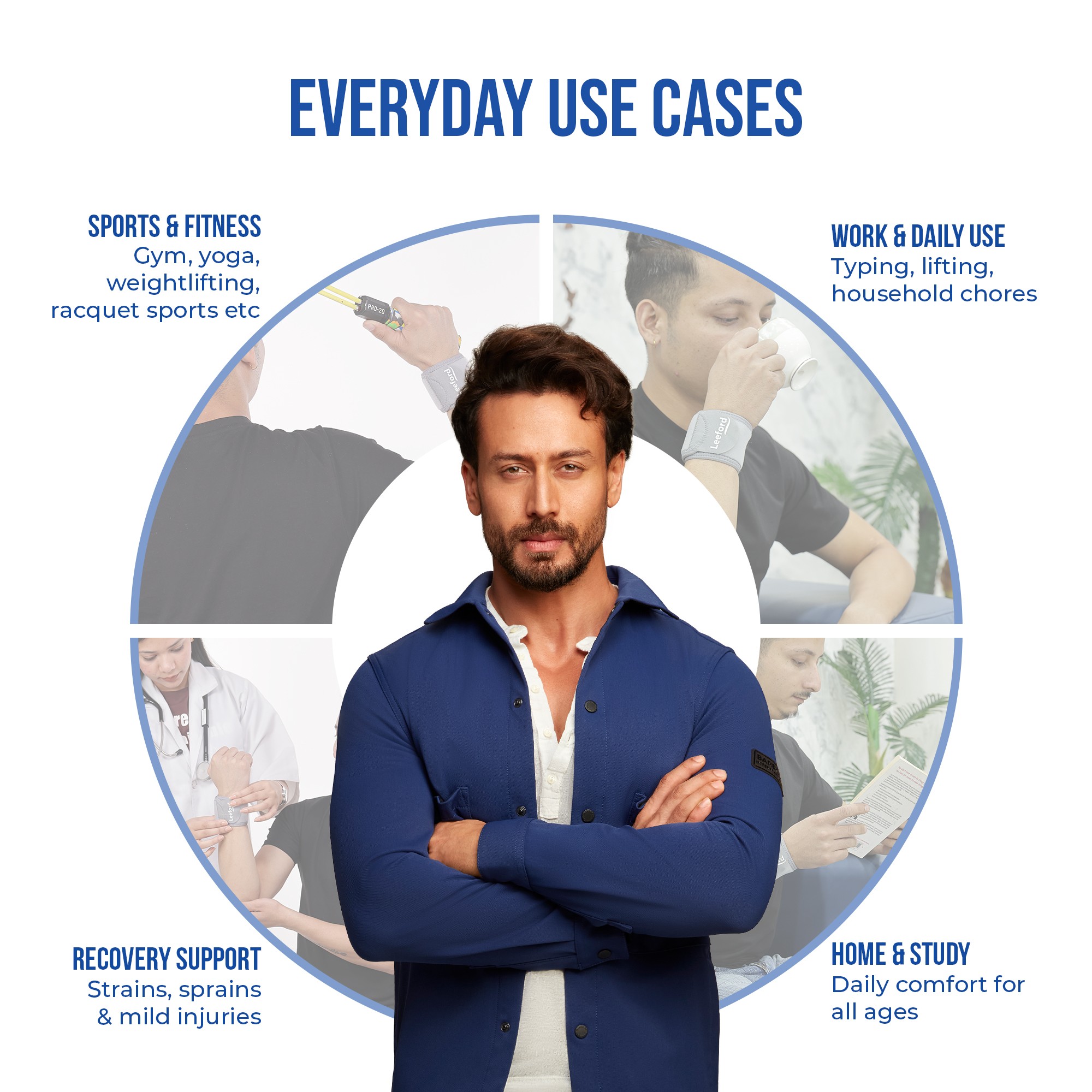 leeford wrist wrap can use for recovery sports home n office daily routine