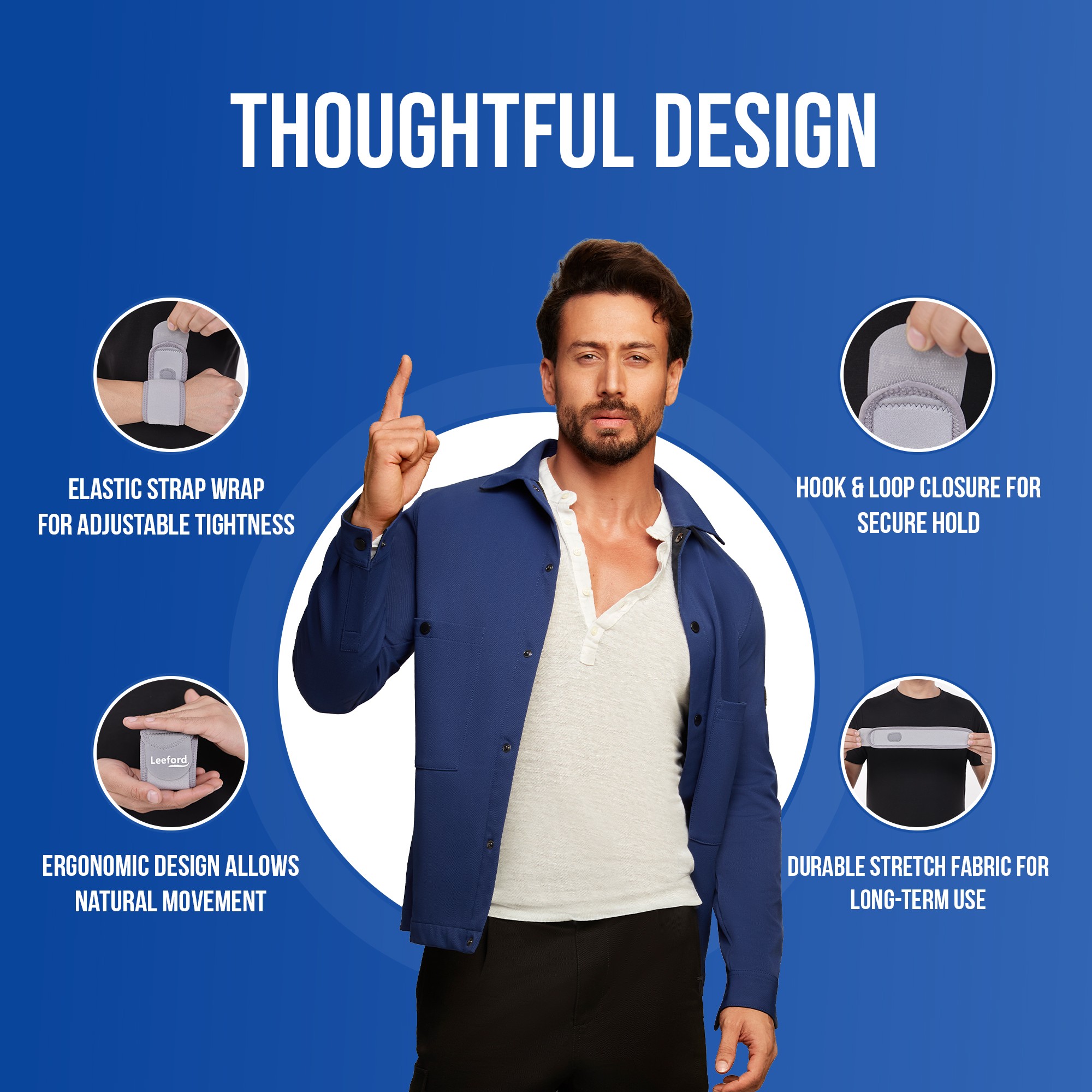 leeford wrist wrap design features like velcro strap