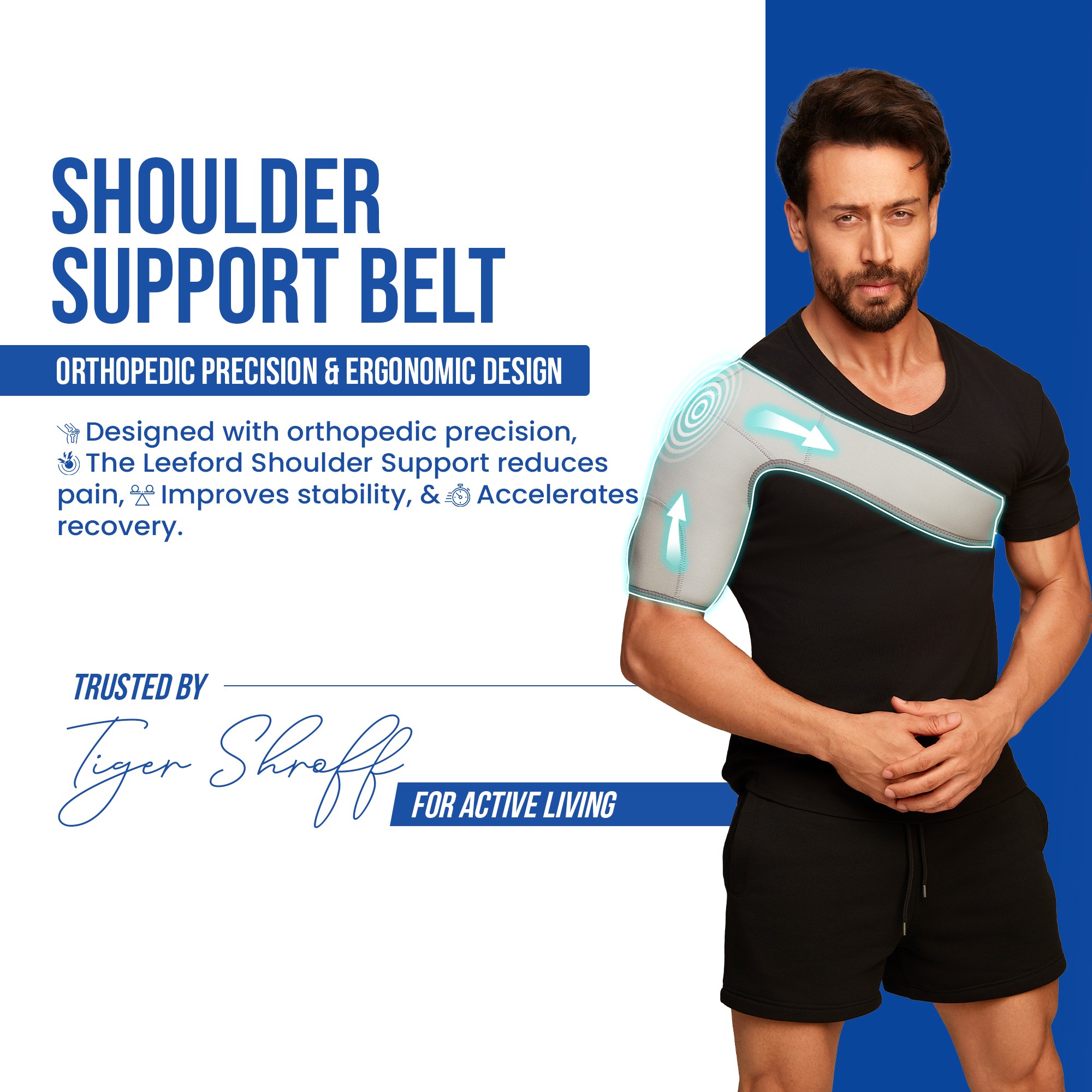 shoulder support belt trusted by tiger shroff