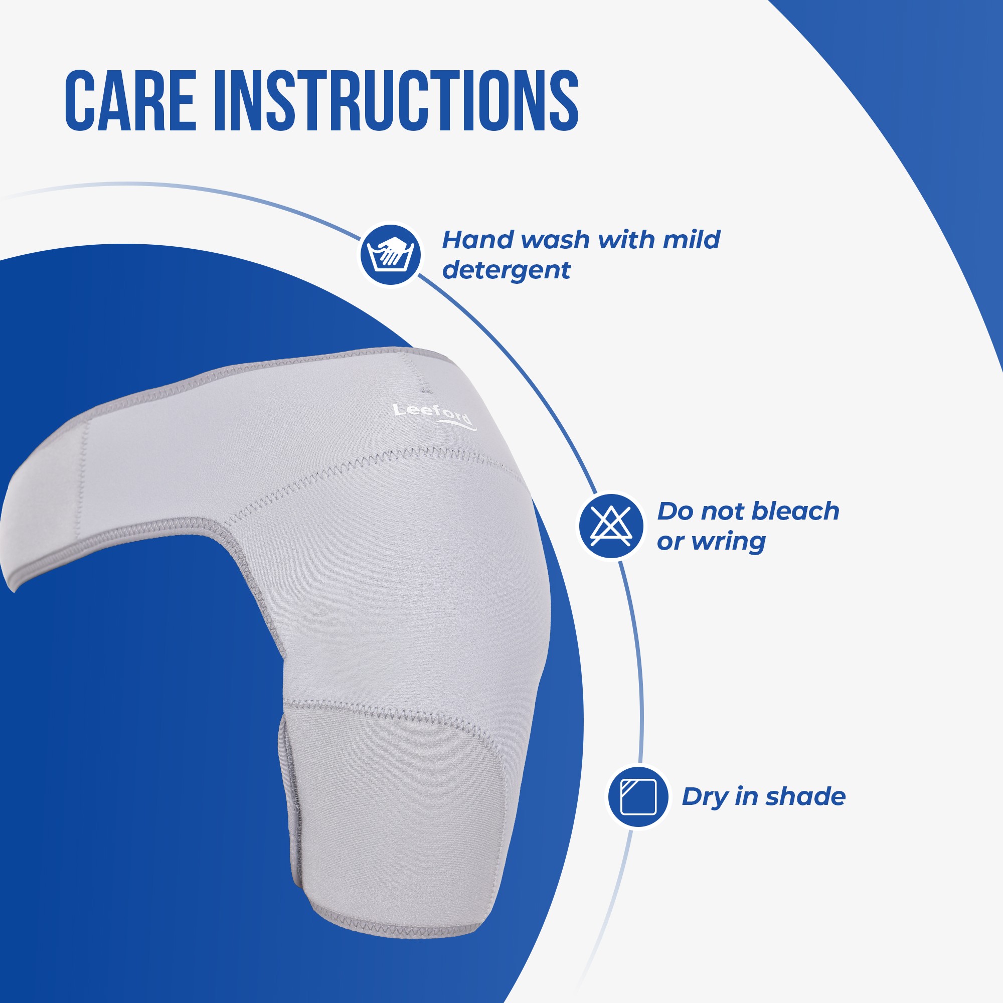 shoulder support belt wash care instructions like do not bleach dry in shade