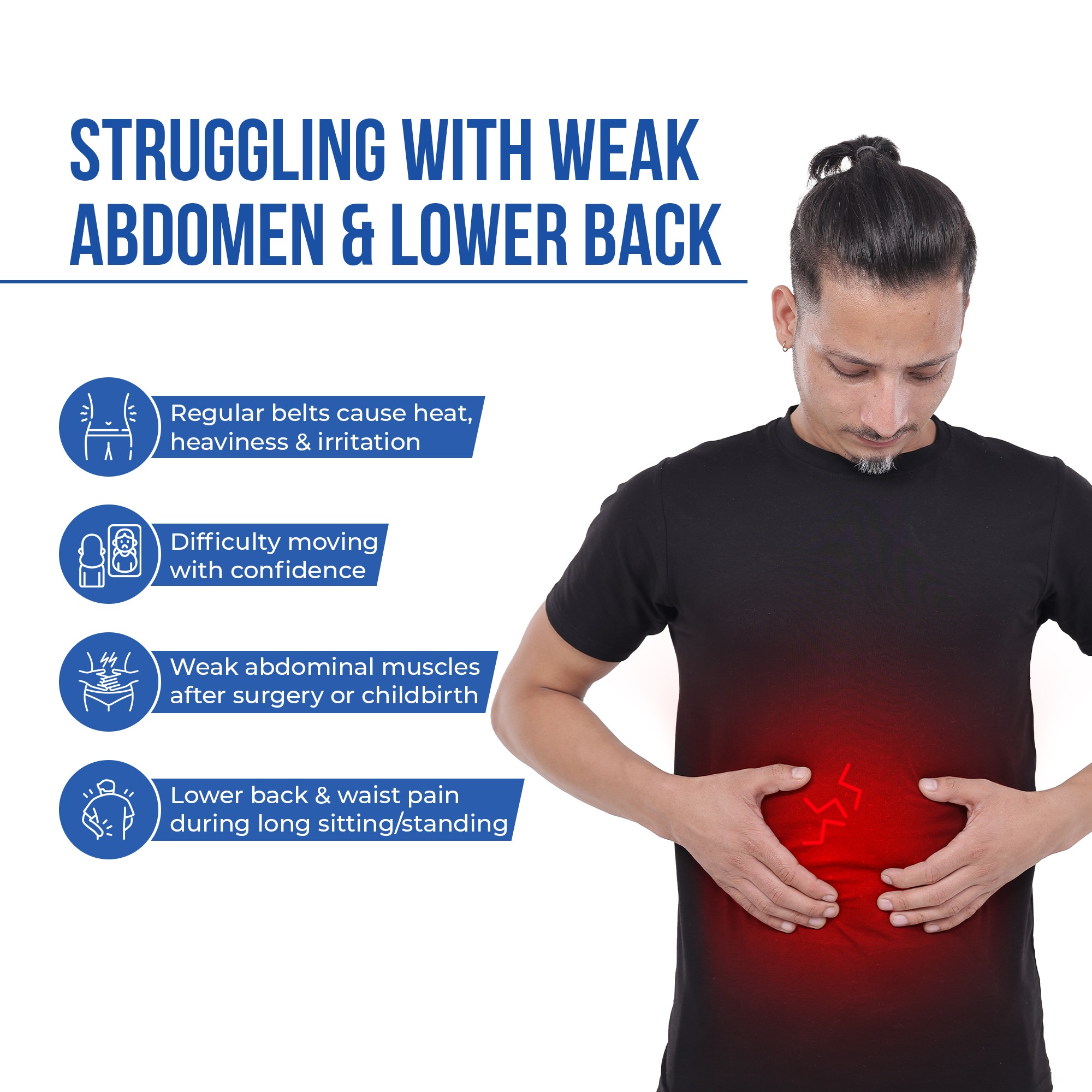 weak abdomen n lower back problems