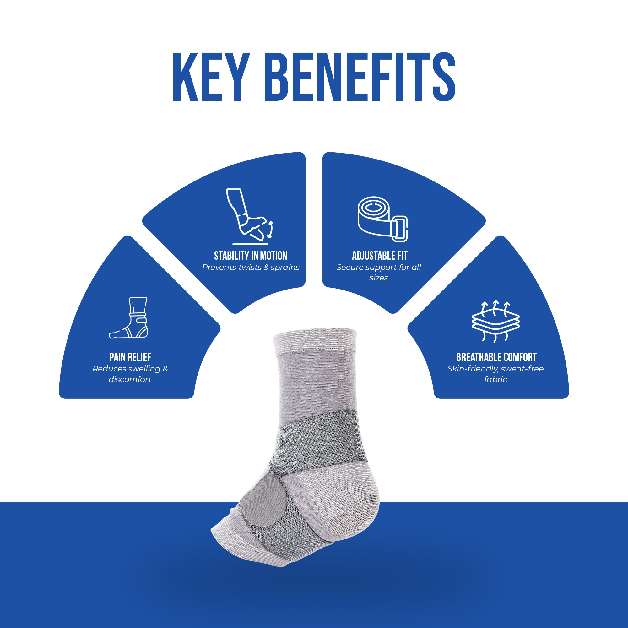 ankle binder benefits like pain relief stability in motion adjustable fit
