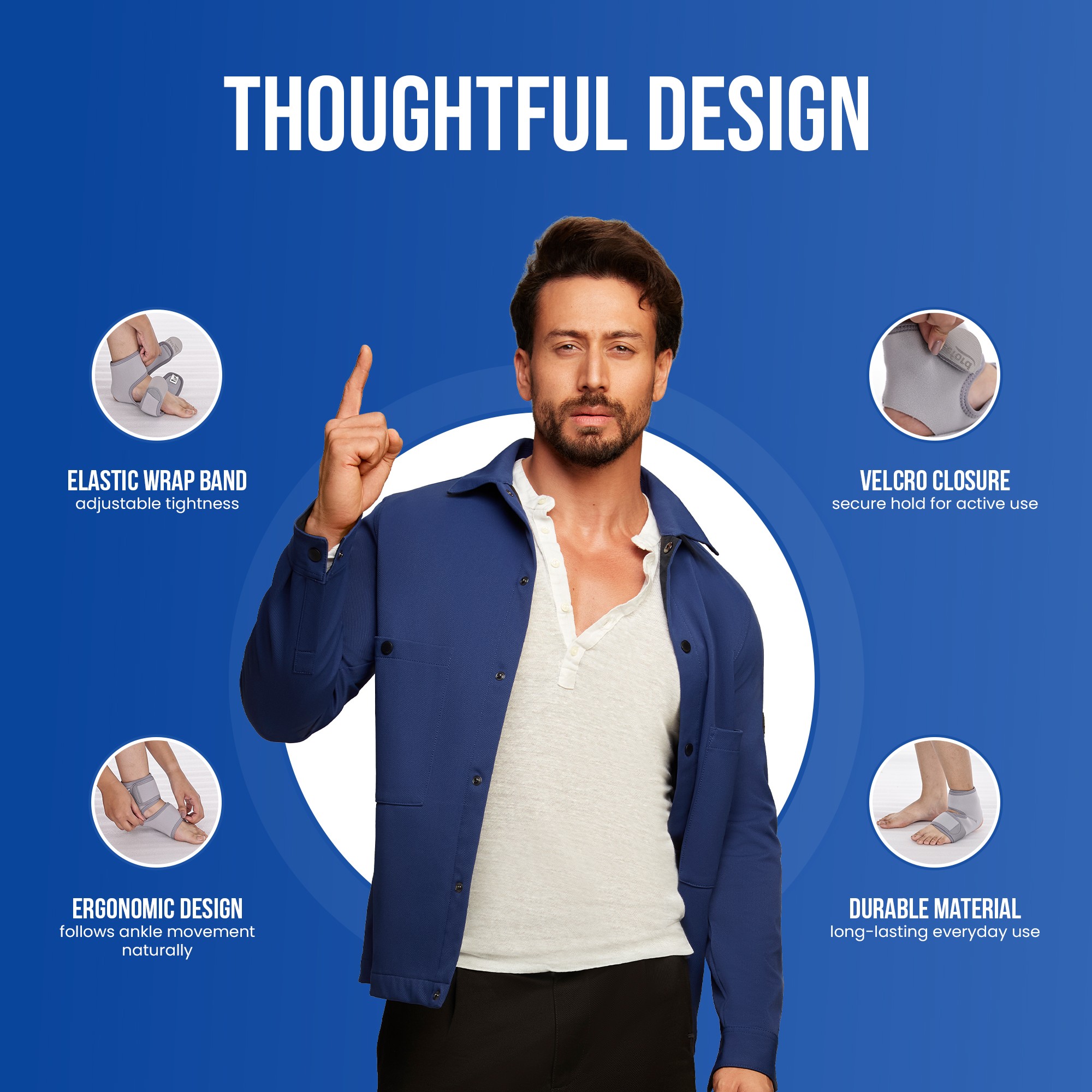 ankle wrap with elastic wrap band velcro closure n durable material