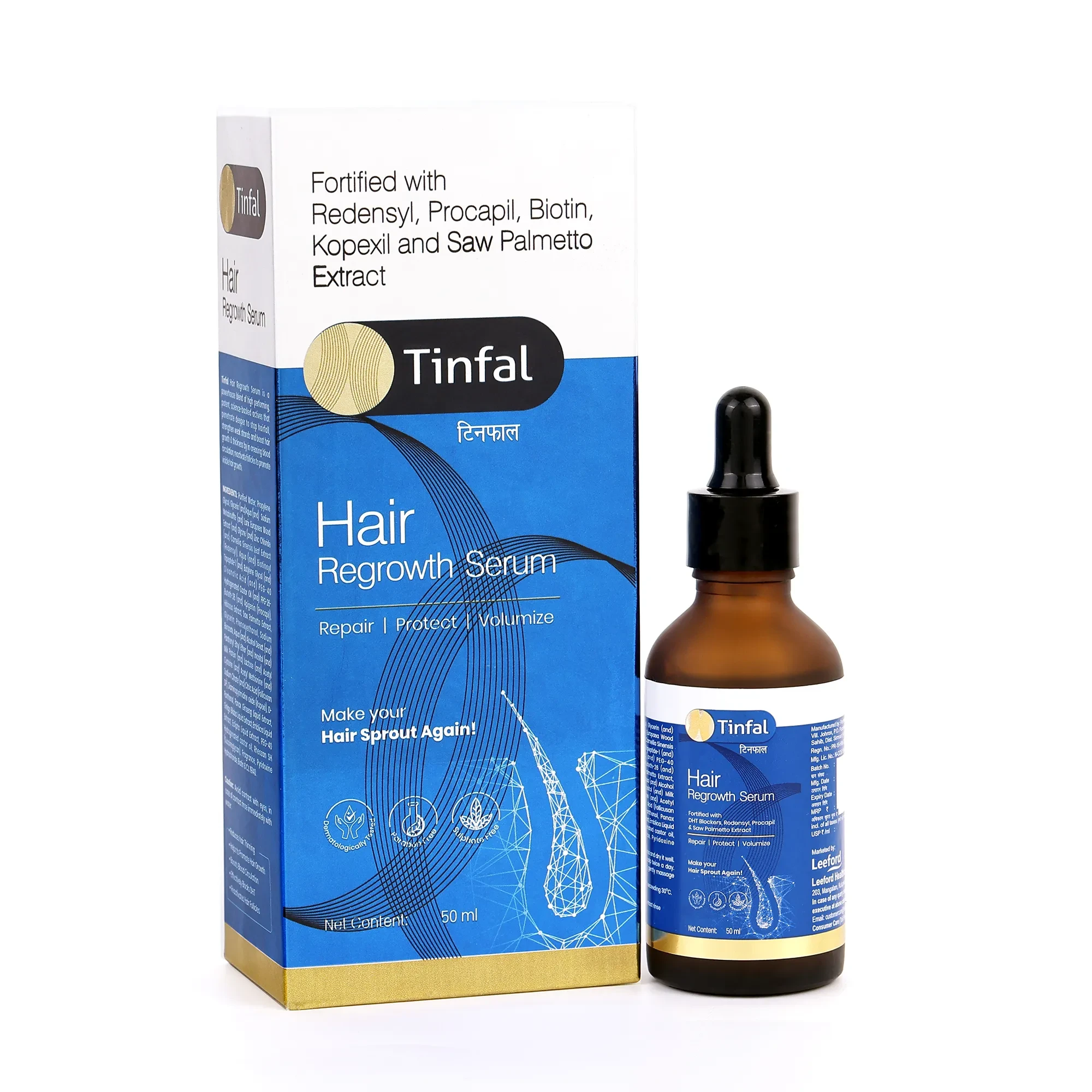Tinfal Hair Regrowth Serum | 50ml | DHT Blockers to help Repair, Protect & Volumize Hair