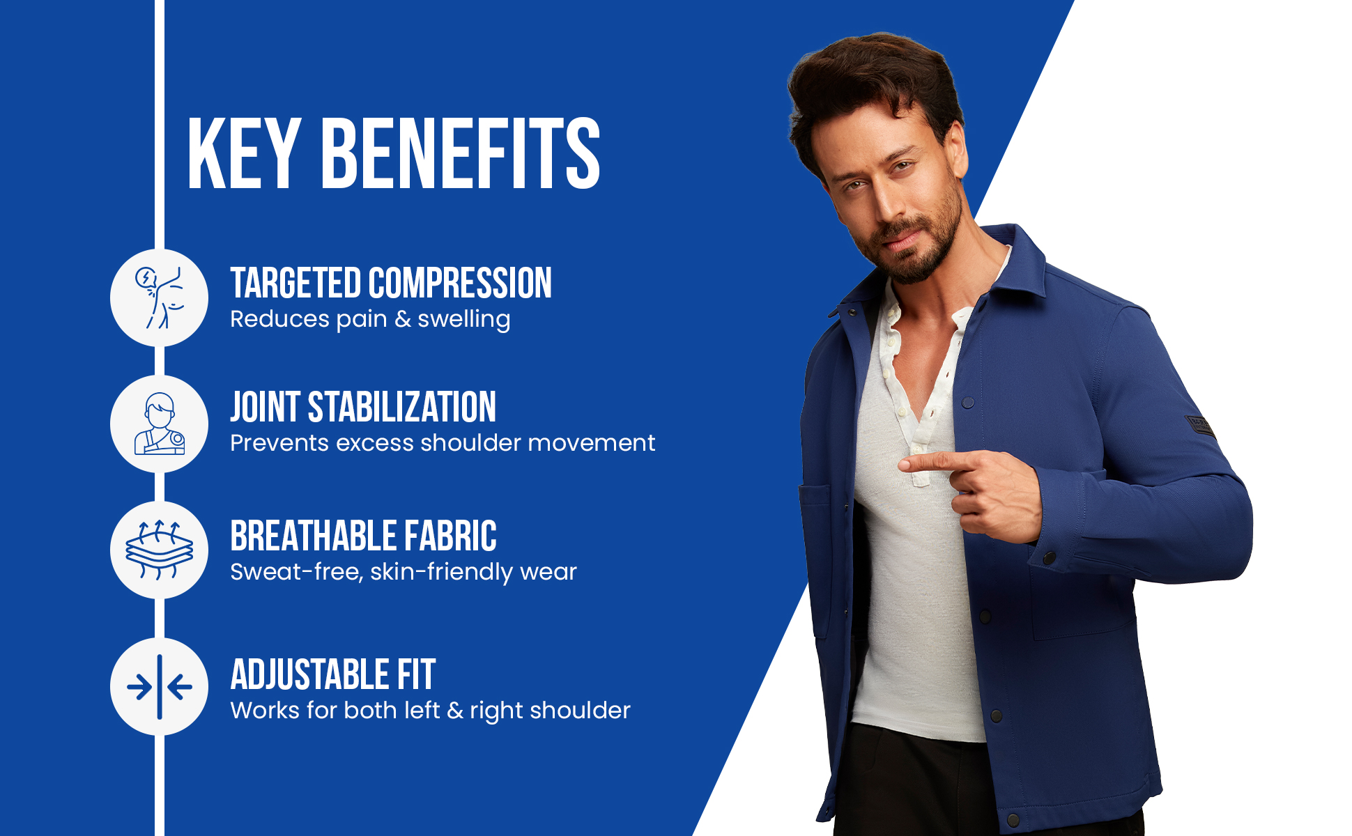 shoulder support belt key benefits targeted compression joint stabilisation n breathable fabric