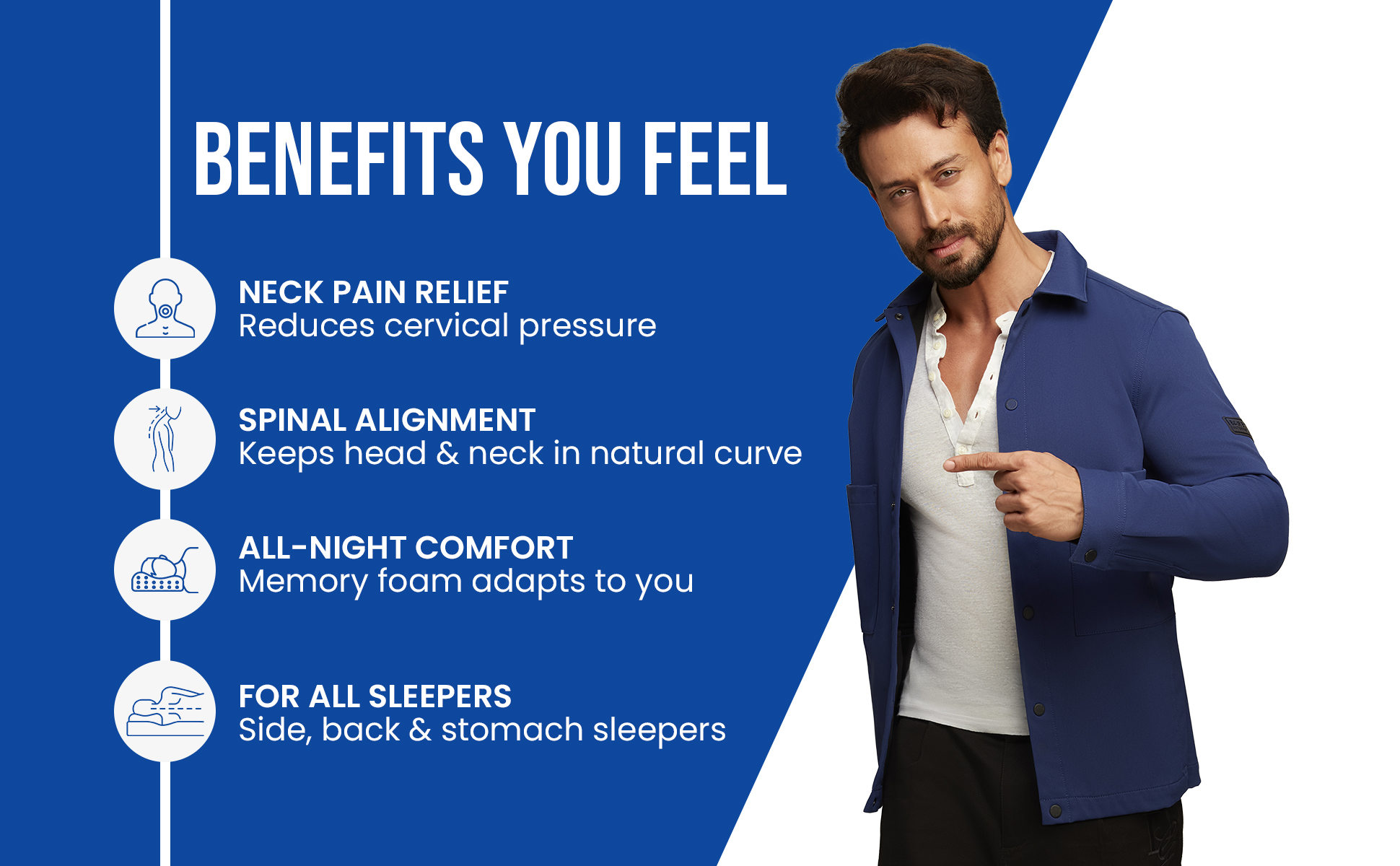 cervical pillow provides neck pain relief spine slignment all night sleep comfort for all sleepers