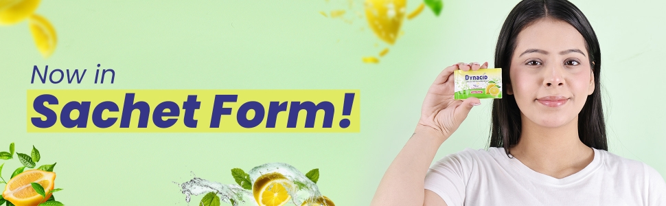Dynacid lemon sachet product packaging