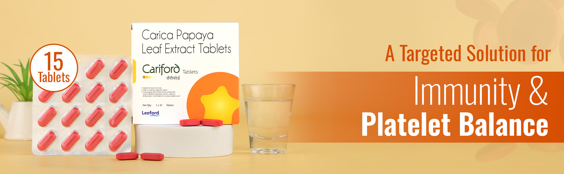 Cariford platelet booster tablets for immunity and platelet balance