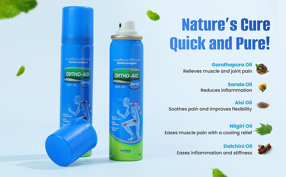 Ortho Aid Ayurvedic Spray with nilgiri dalchini and alsi oil