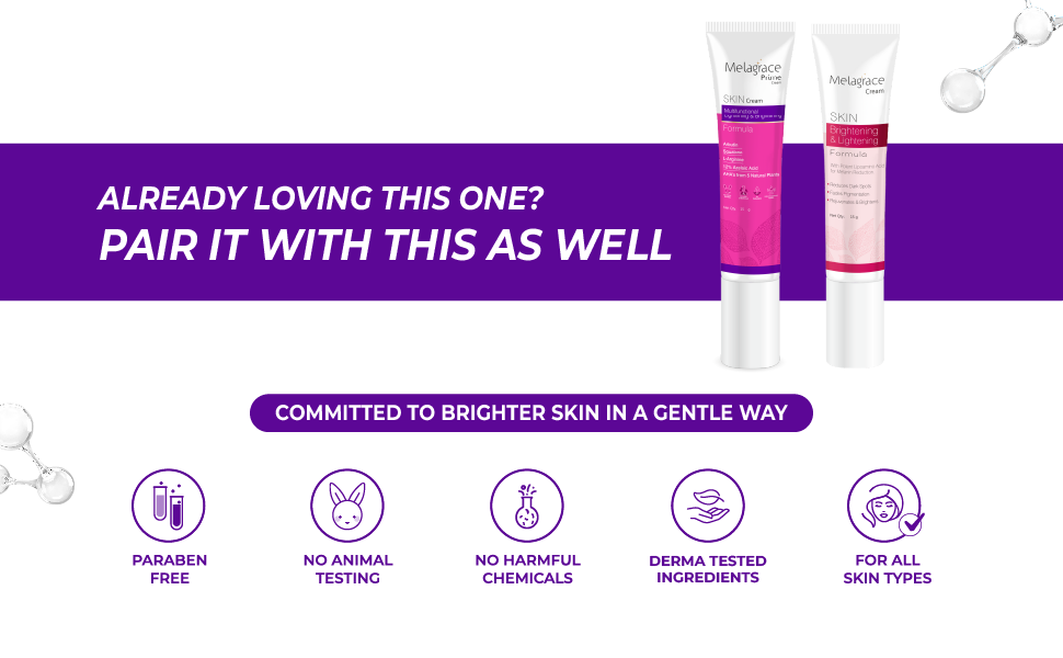 Melagrace Prime Brightening Cream paraben free derma tested