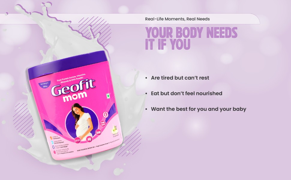 Geofit Vanilla Flavoured Mom Protein Powder Needs