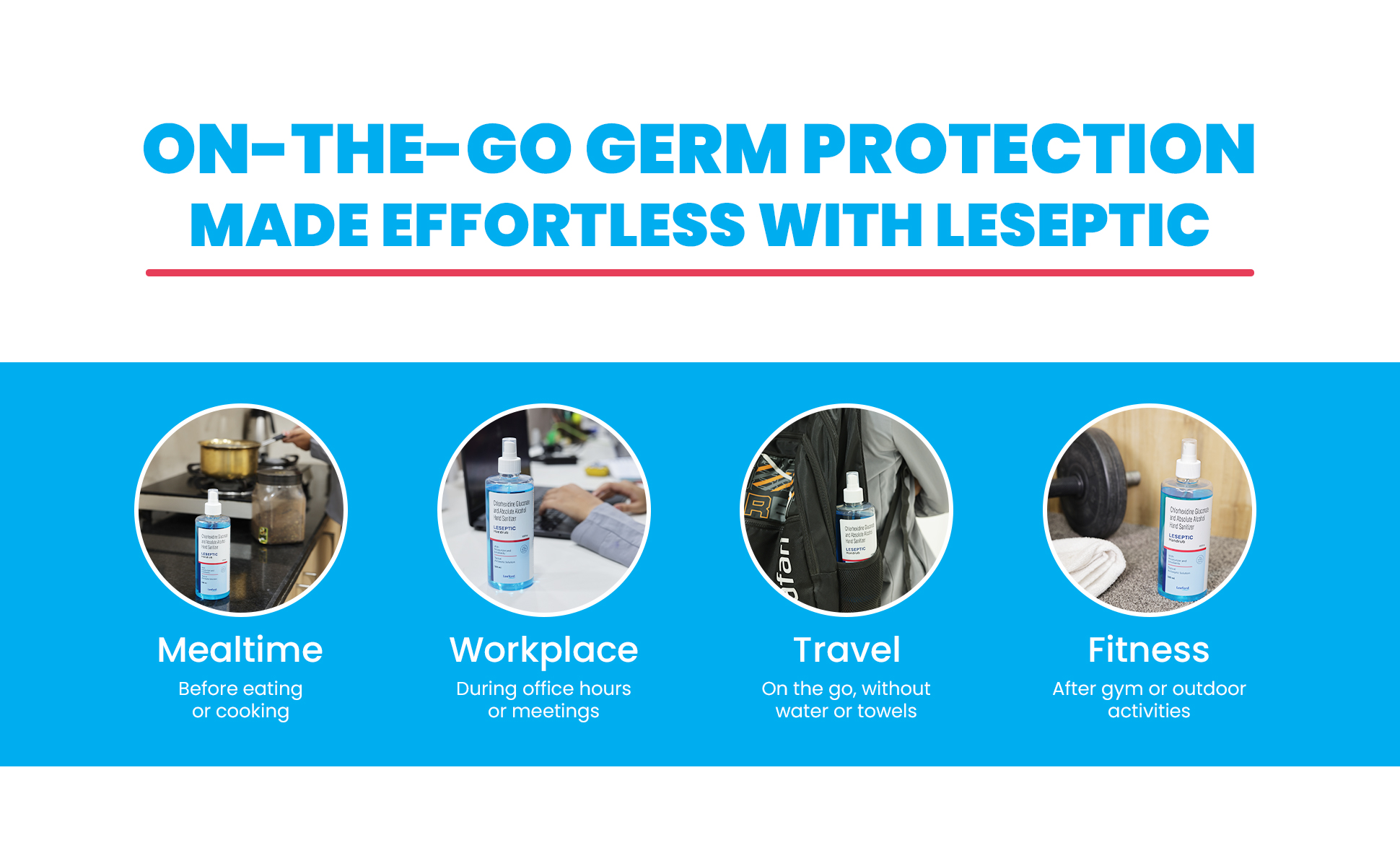 Leseptic handrub germ protection on the go germ protection