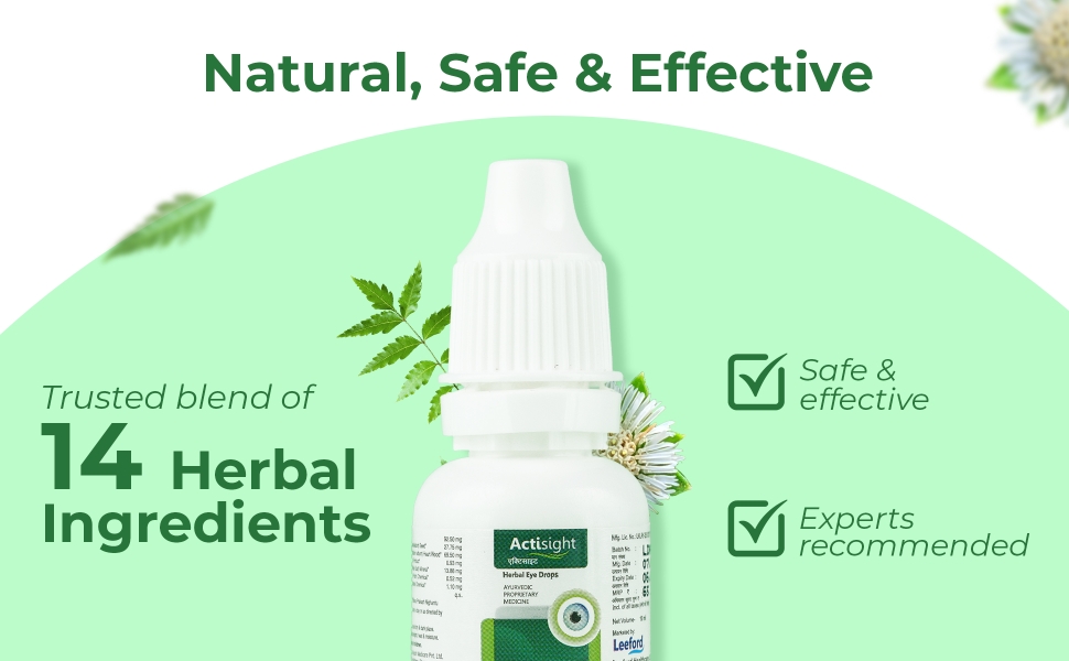Actisight Herbal Eye Drops with herbal ingredients