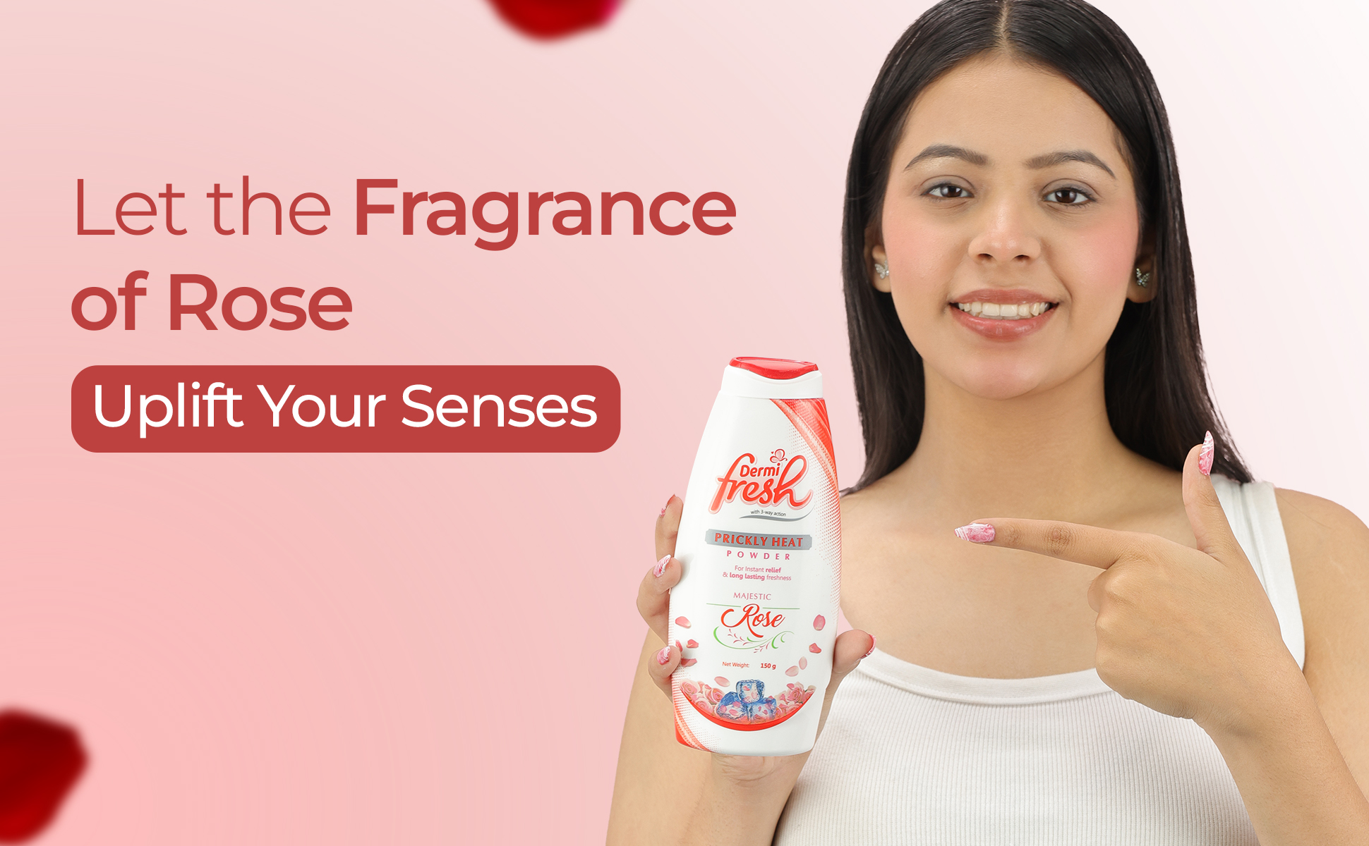 Dermi fresh prickly heat powder rose fragrance