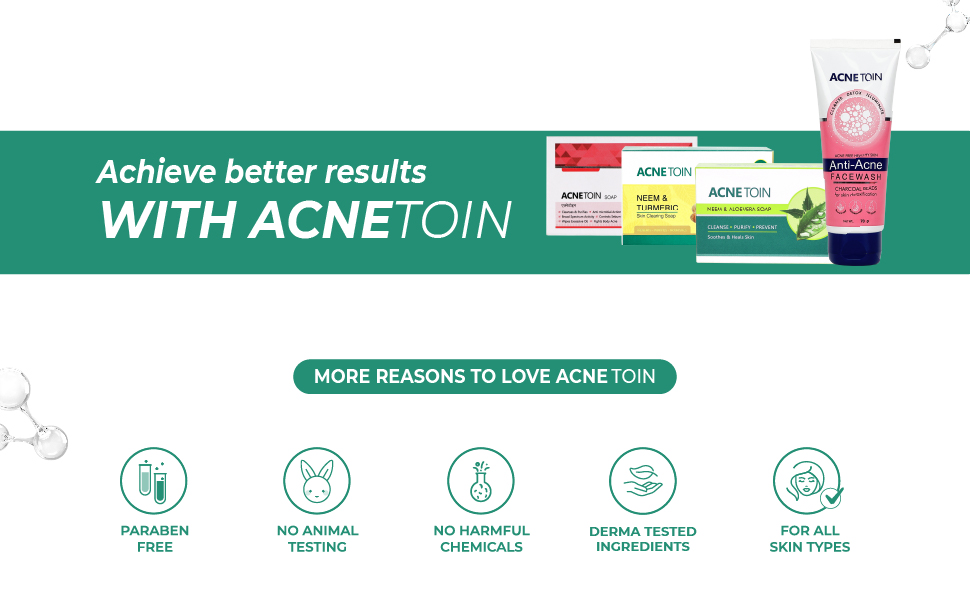 Acnetoin neem and aloevera facewash derma tested paraben free