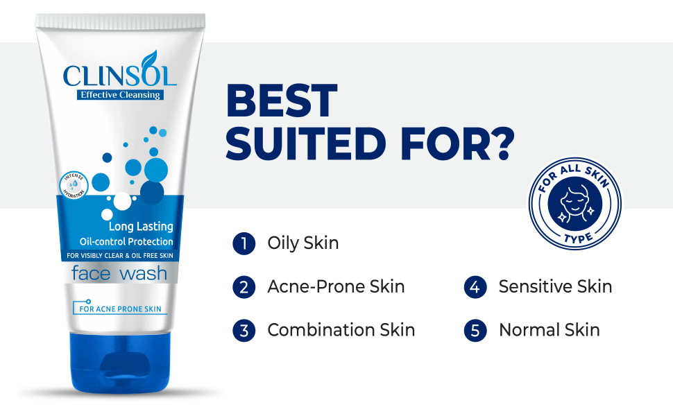 Clinsol Oil Control Face Wash suited for oily skin