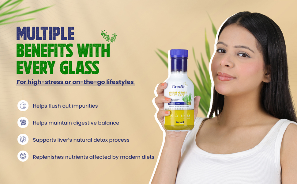 geofit wheat grass barley juice helps flush out impurities relieve stress