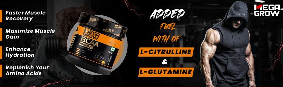 Megagrow BCAA Powder Orange with l citrulline