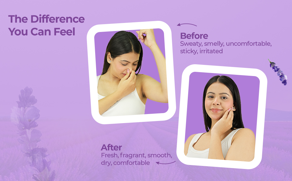 Dermi Fresh prickly heat lavander powder before and after use effects