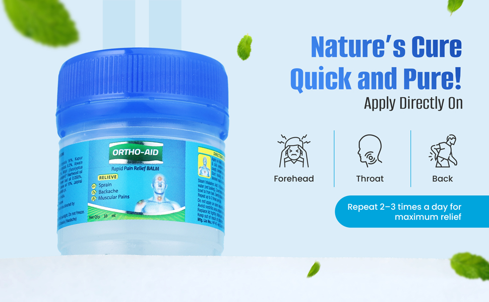 Ortho Aid Pain Relief Balm apply directly on forehead