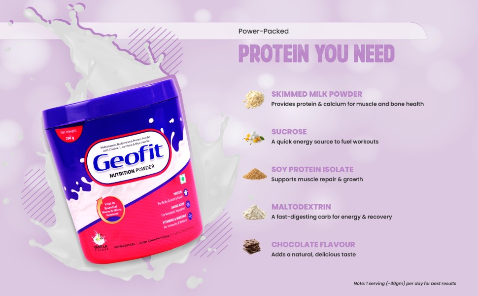 Geofit Vanilla Flavoured Nutrition Powder you need
