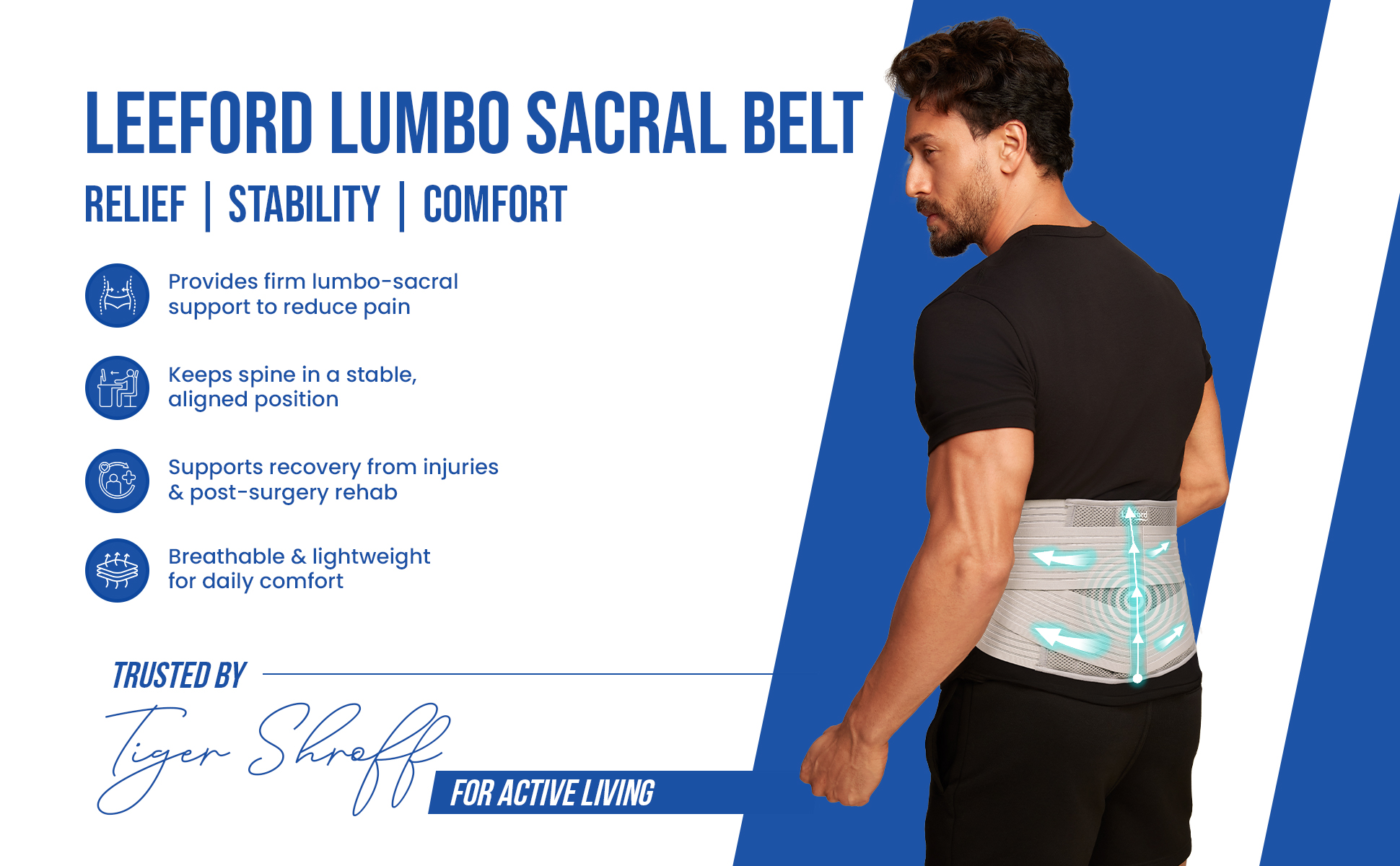lumbo sacral belt is breathable n lightweight for daily support