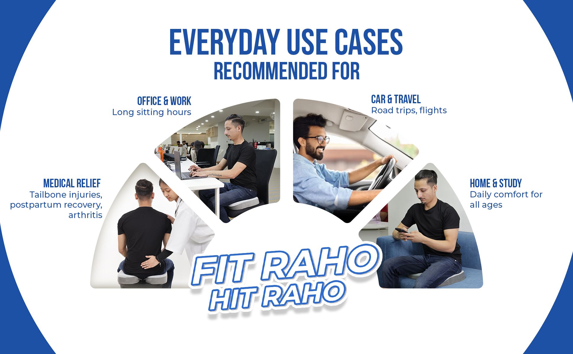 Leeford coccyx seat cushion use for office n work car n travel home n study