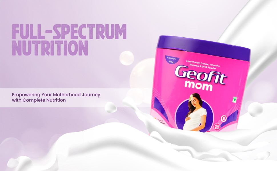Geofit Vanilla Flavoured Mom Protein Powder full spectrum nutrition