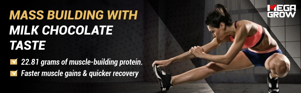 Megagrow Milk Chocolate Mass Gainer features