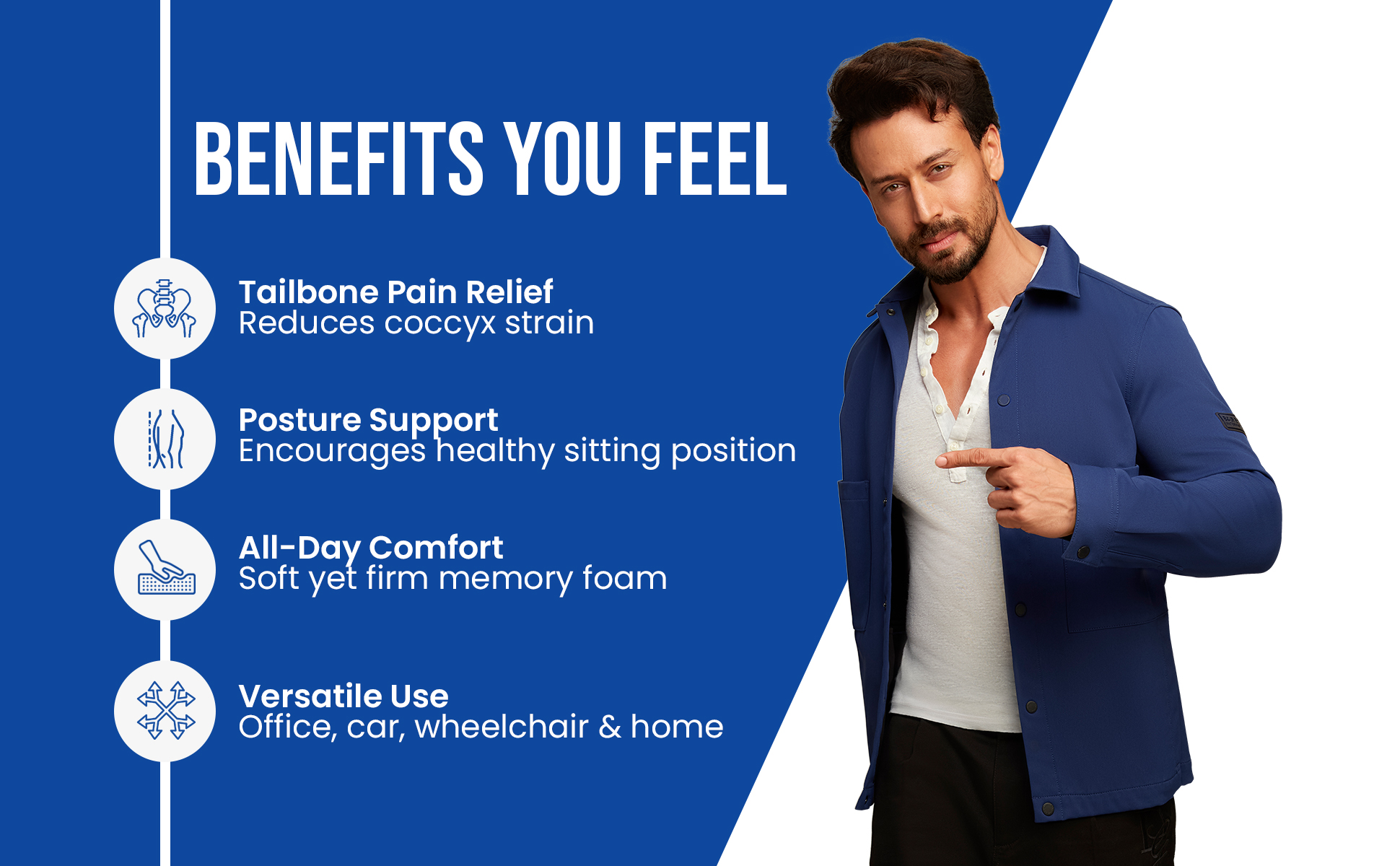 Leeford coccyx seat cushion provides tailbone pain relief posture support n all day comfort