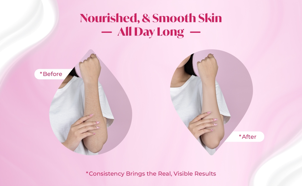 Eloway Aloe Vera Body Lotion before and after use