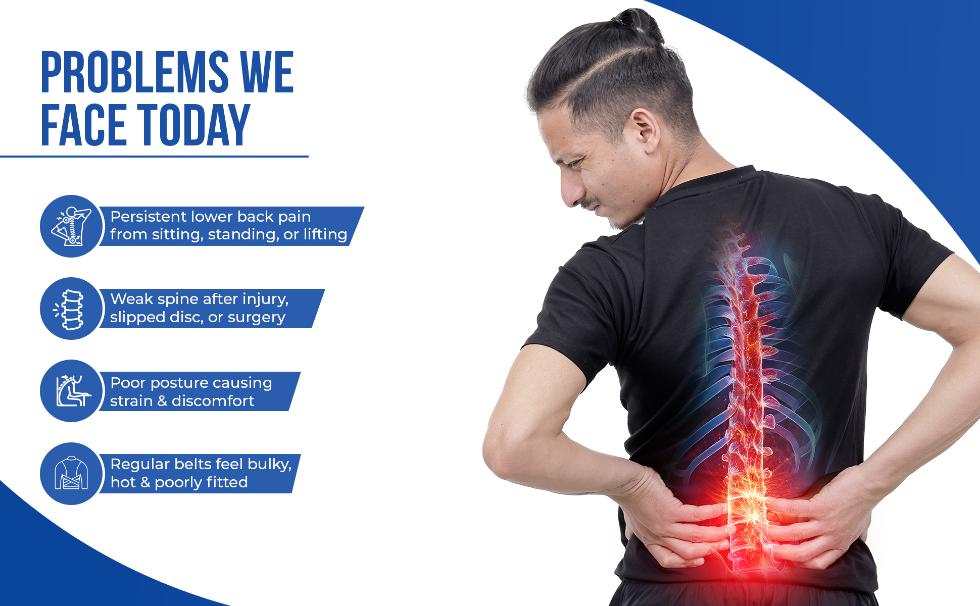 back spine problems dur to weak spine injury or surgery heavy lifting