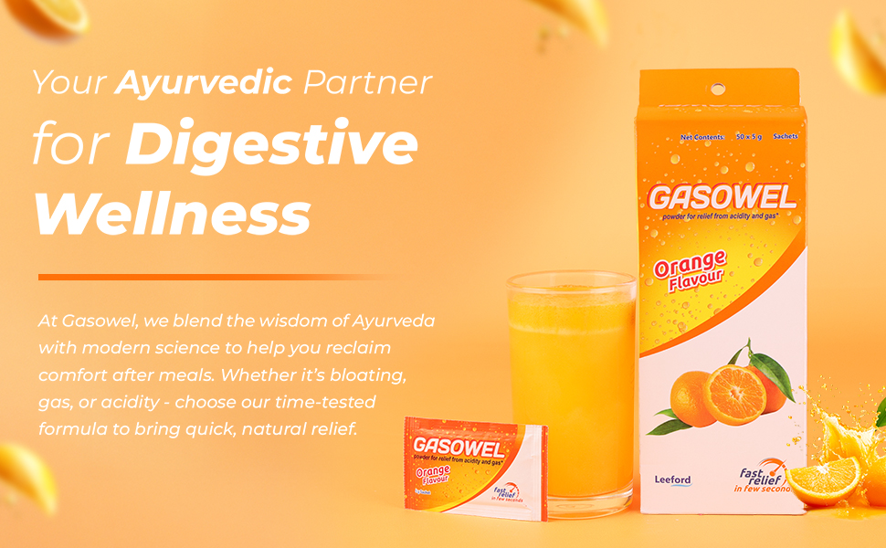 Gasowel orange flavor powder your ayurvedic partner for digestive wellness