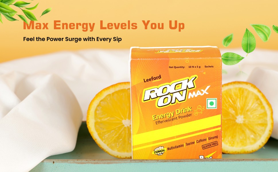 Rock on max energy drink powder sachet max energy levels