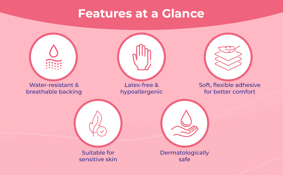 Leeford septiplast anti-bacterial bandage suitable for sensitive skin derma safe