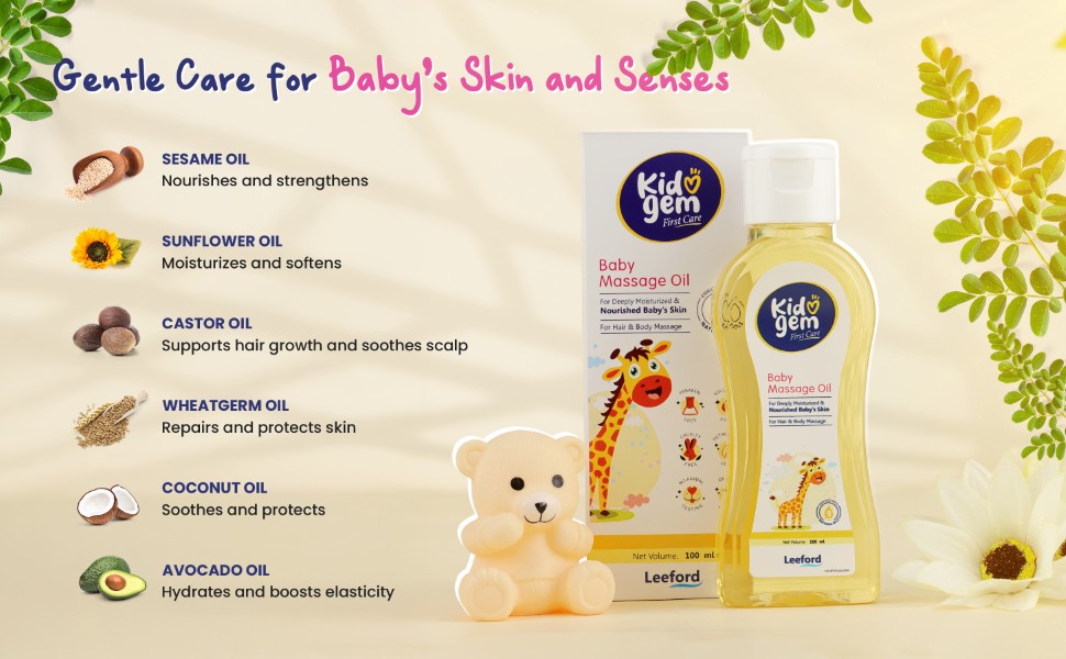 Kidogem Baby Powder with sesame sunflower caster and coconut oils