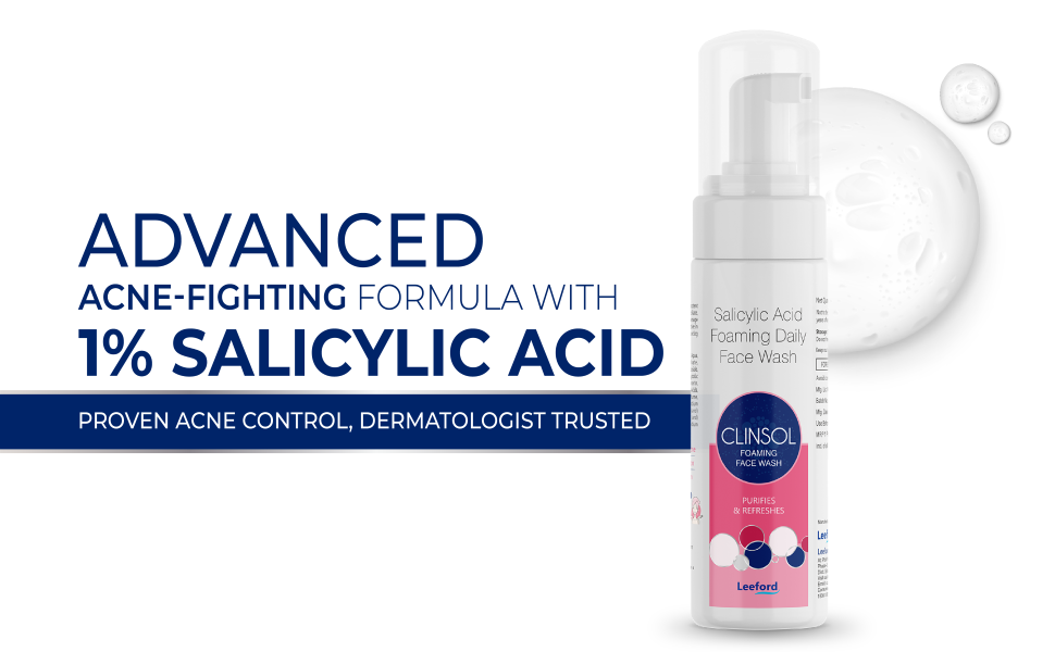 Clinsol Foaming Facewash with 1 percent salicylic acid