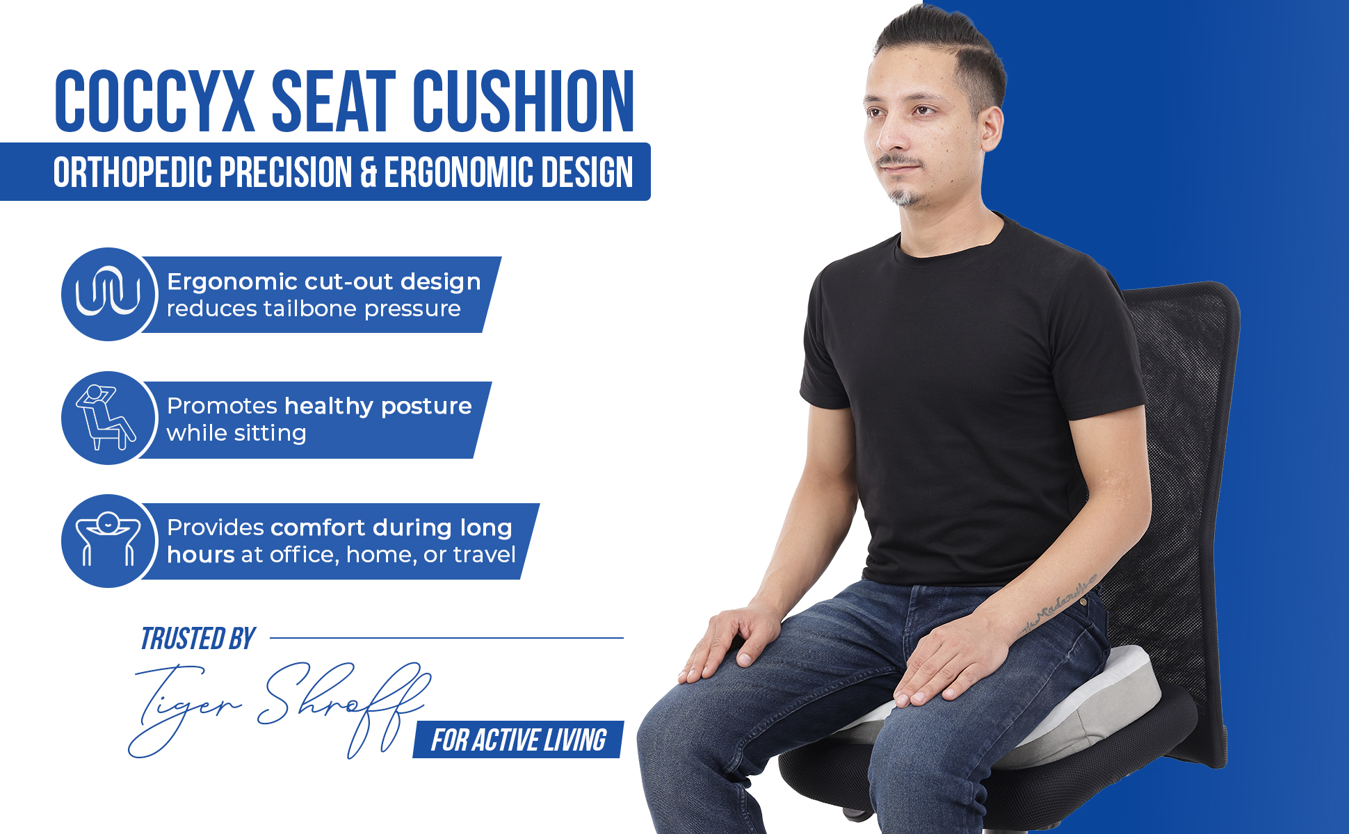 Leeford coccyx seat cushion orthopedic precision n design features