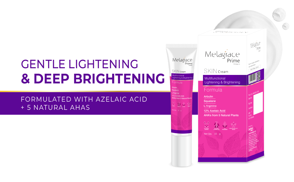Melagrace Prime Brightening Cream formulated with azelaic acid