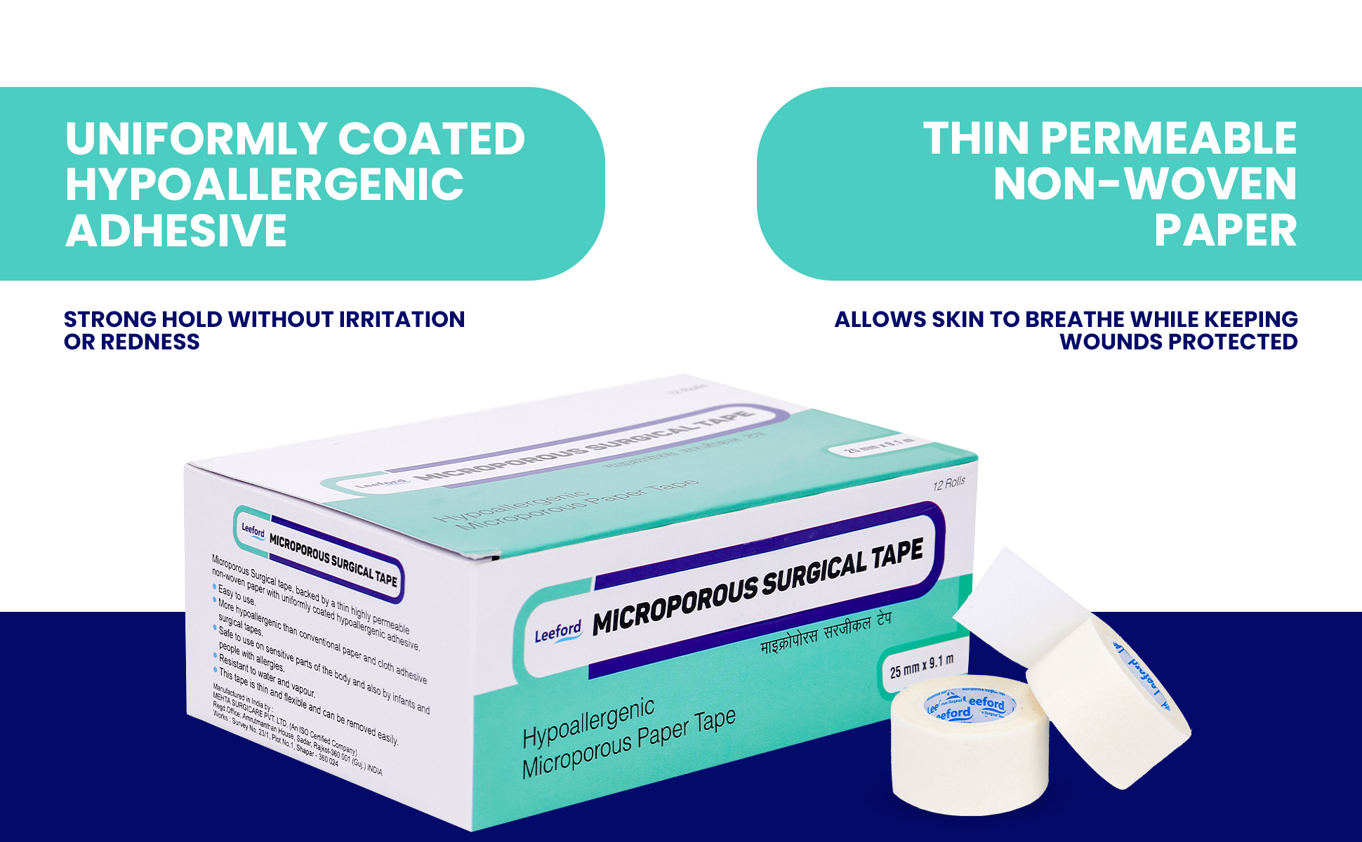Leeford Microporous Surgical Tape non woven paper
