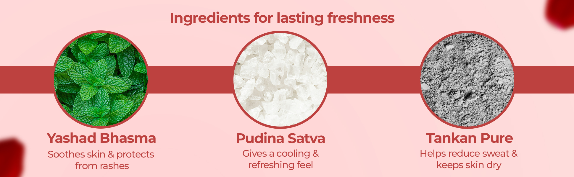 Dermi fresh prickly heat powder rose with herbal ingredients