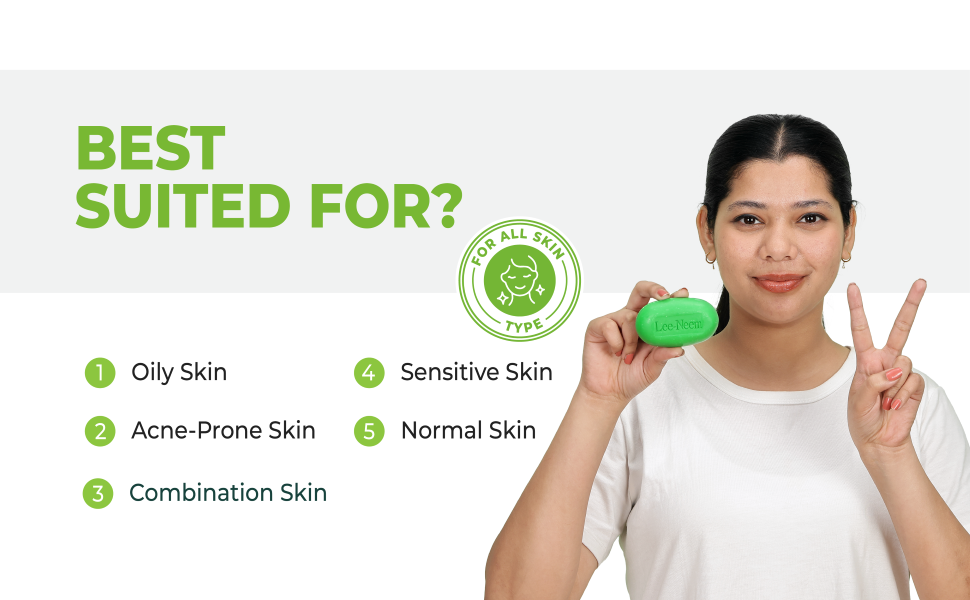 Lee‑Neem Antibacterial Soap with aloe vera for oily acne normal skin