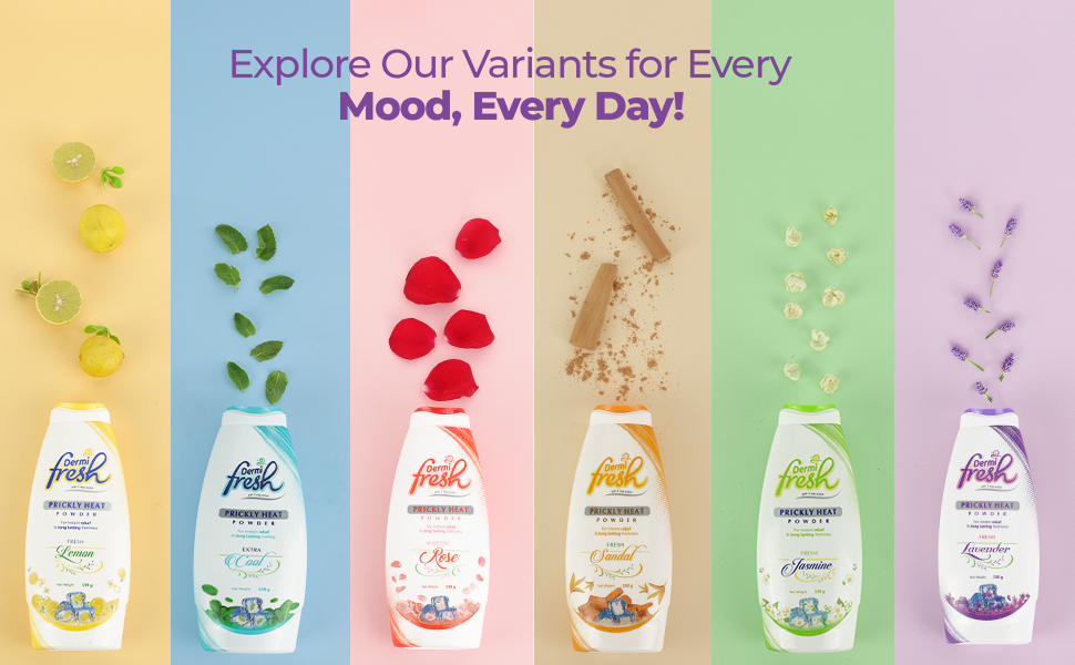 explore all variants of dermi fresh powders