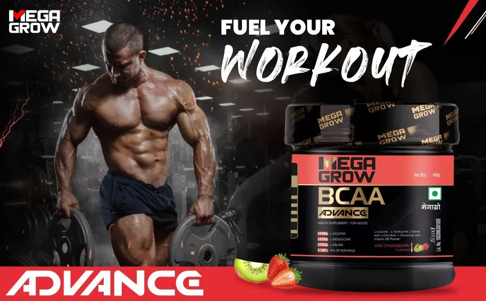 megagrow bcaa powder kiwi fuel workout