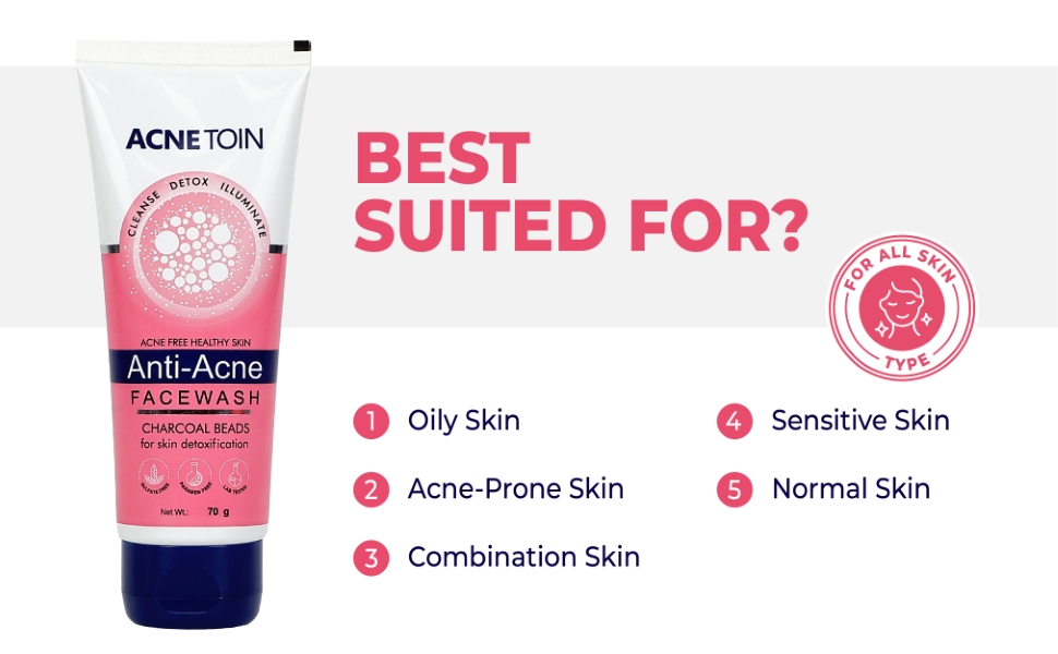 Acnetoin Anti-Acne Charcoal Facewash for all skin types