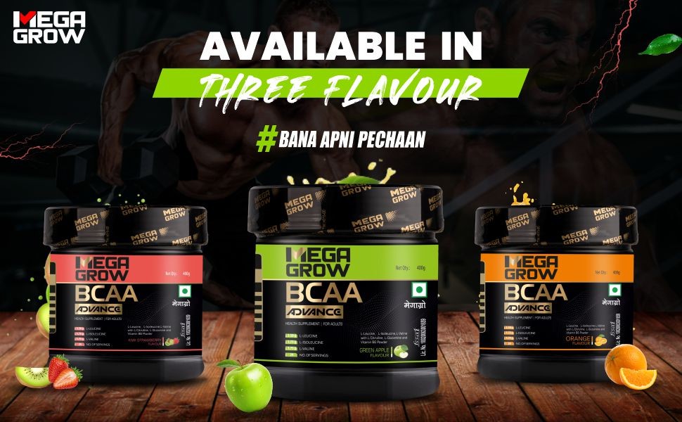 Megagrow BCAA Advance Powder with three flavour