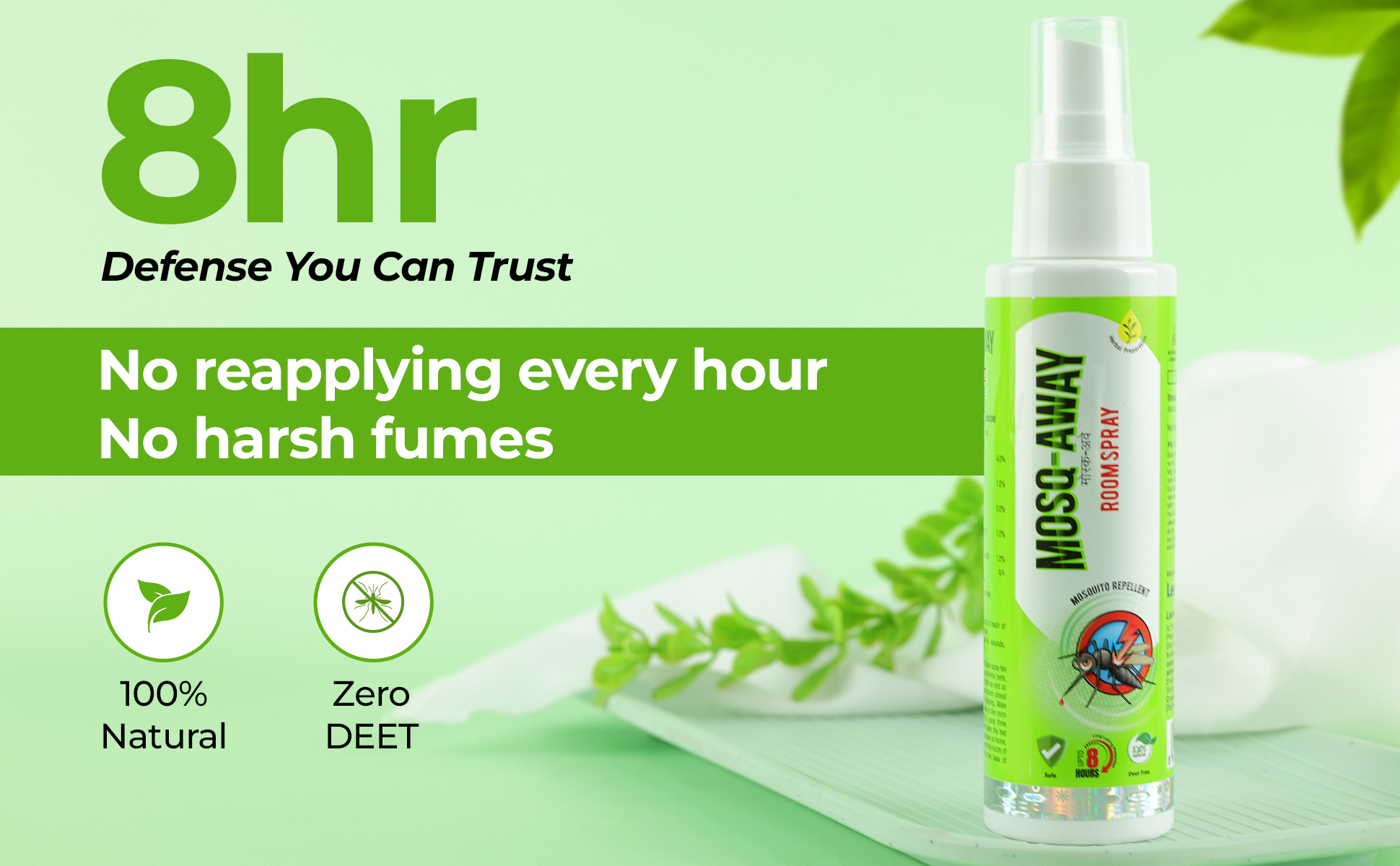 Mosq Away Room Spray provide eight hour defence